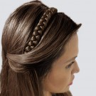 Tiara com trança castanho