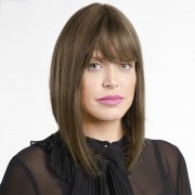 Franja Curta Lisa Castanho Claro